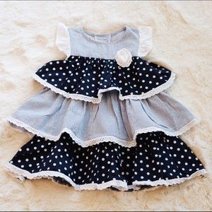 Navy and white sleeveless tunic. Girls 5t.